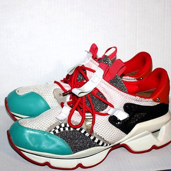 Christian Louboutin Red Runner Sneakers Multi-color Size 43 - Picture 8 of 12